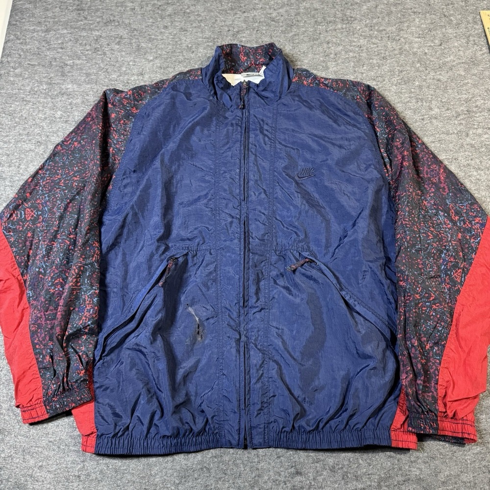 VTG 90s Nike RARE Windbreaker Speckled Colorblock Mens L Retro Sports Outdoor‎